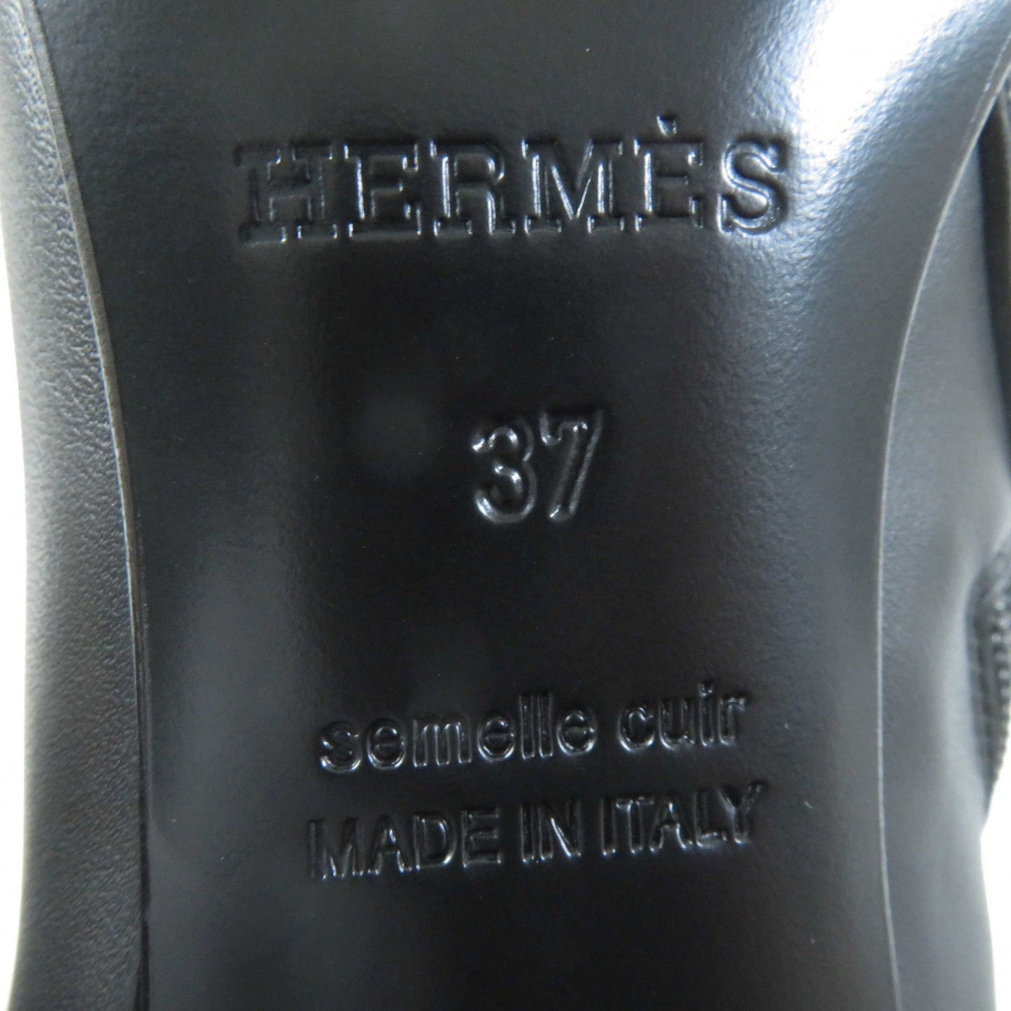 HERMES short boots leather black Saint Germain 37