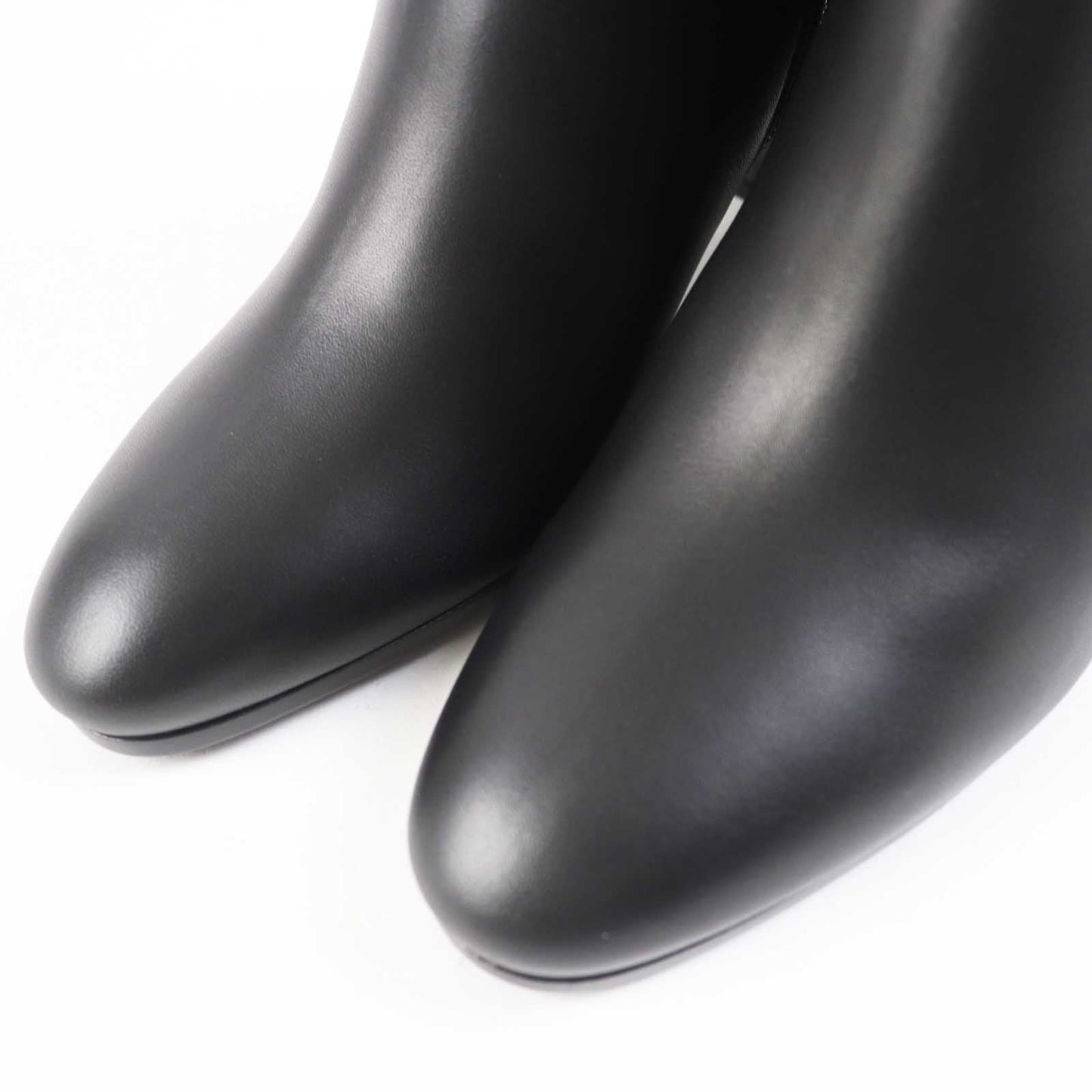 HERMES short boots leather black Saint Germain 37