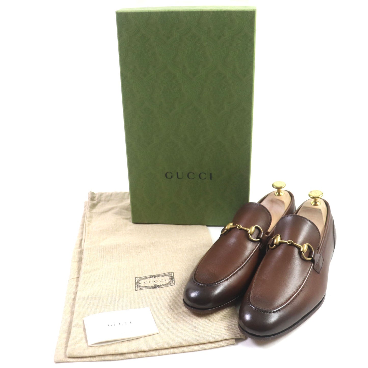 GUCCI loafers 406994 leather Brown Jordaan 6