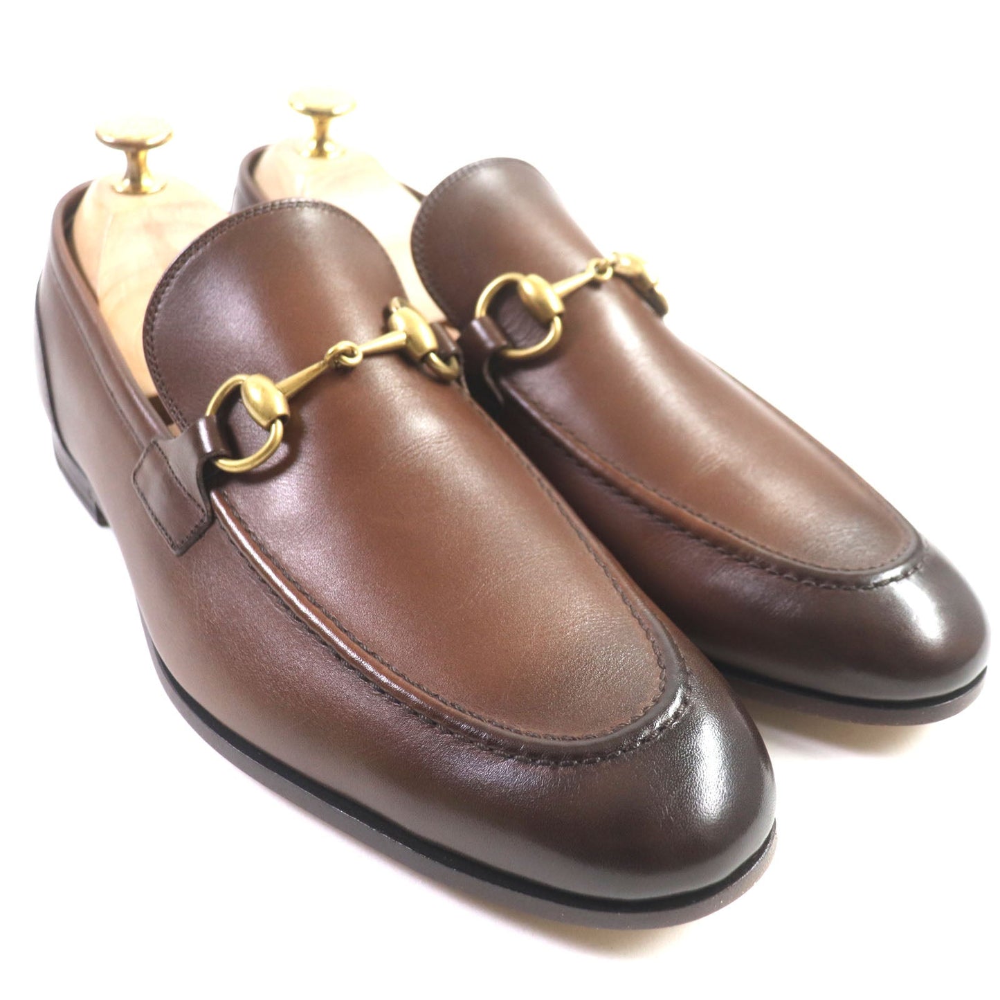 GUCCI loafers 406994 leather Brown Jordaan 6