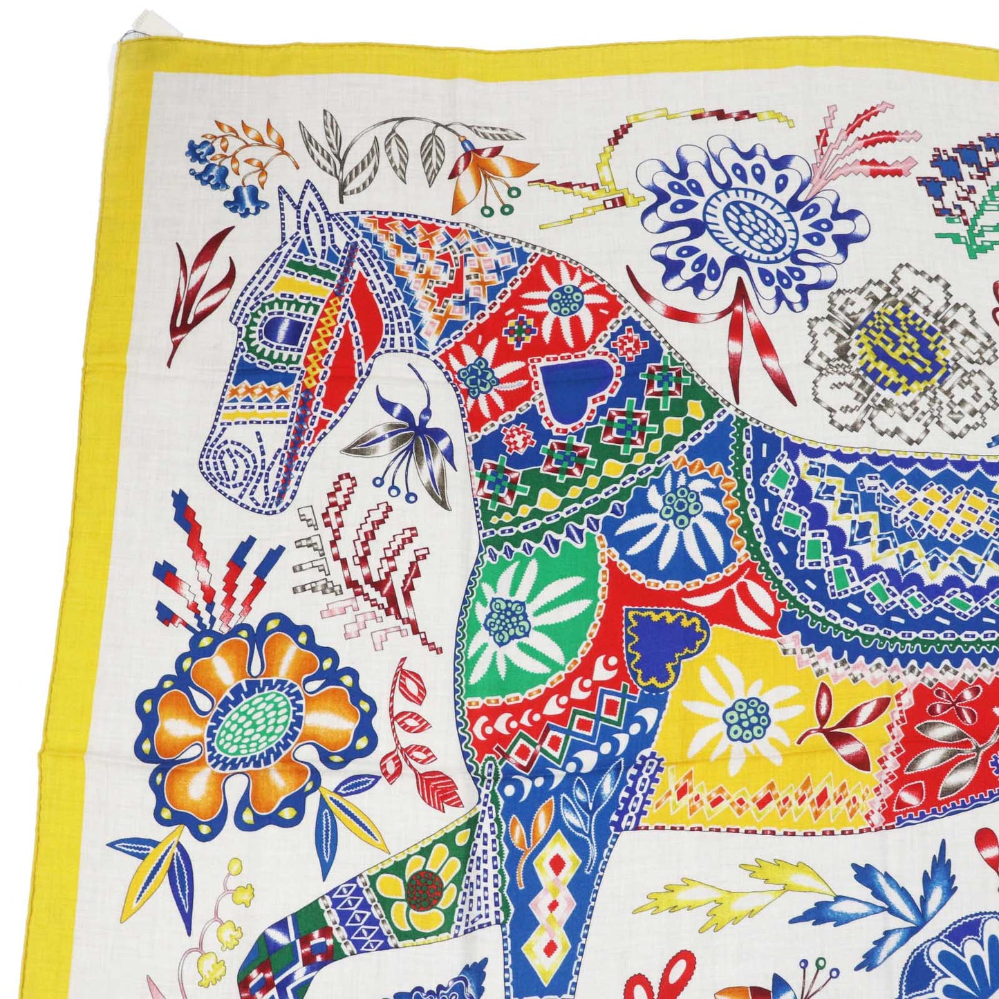 HERMES Stall cashmere multicolor Carre140 En Attendant Ulysse Waiting for Odysseus