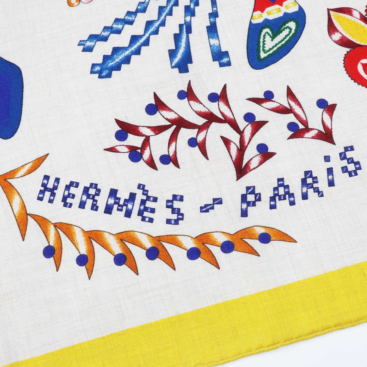 HERMES Stall cashmere multicolor Carre140 En Attendant Ulysse Waiting for Odysseus