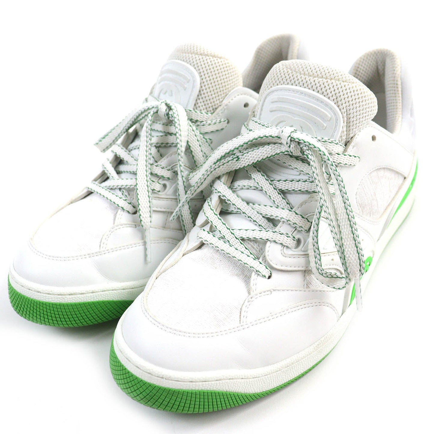 GUCCI Low cut sneakers 700290 leather White green basket 7
