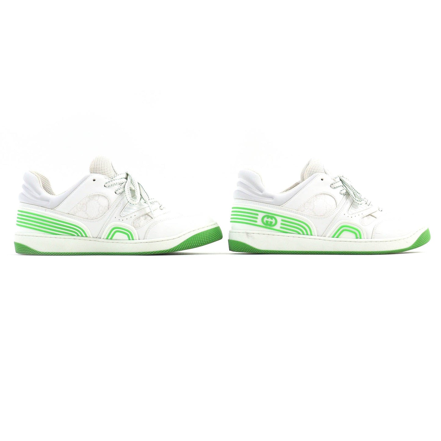 GUCCI Low cut sneakers 700290 leather White green basket 7