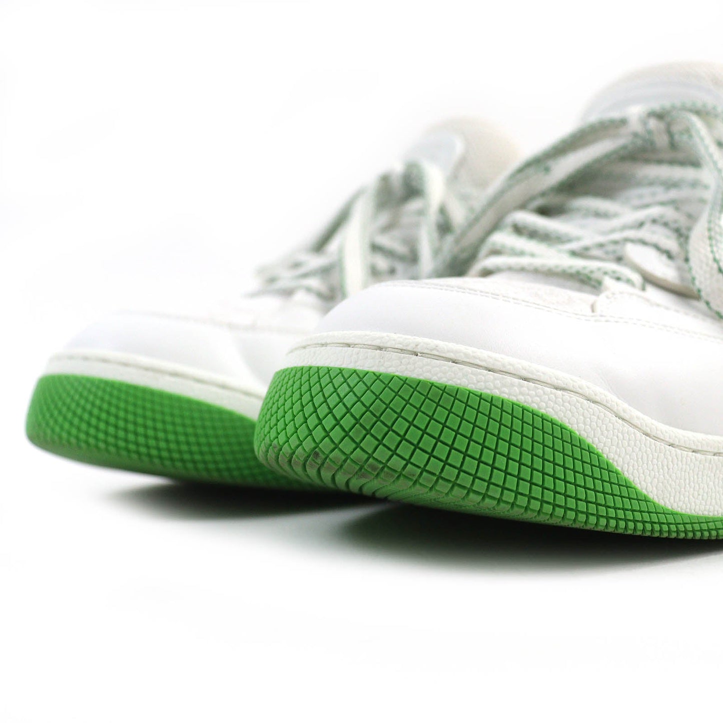 GUCCI Low cut sneakers 700290 leather White green basket 7