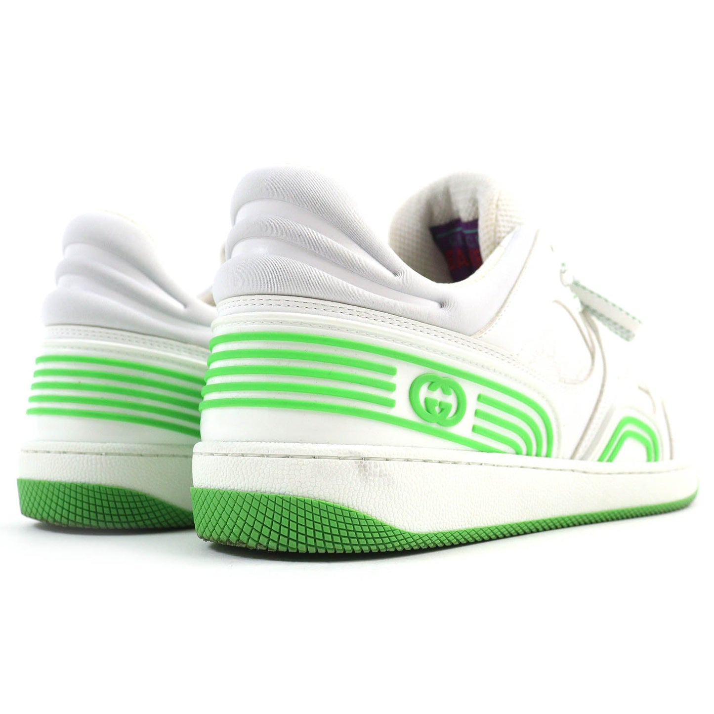 GUCCI Low cut sneakers 700290 leather White green basket 7