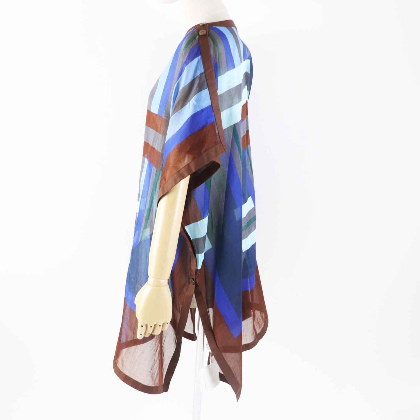 HERMES Tunic cotton BLUE／OCEAN SANGLES EN ZIGZAG TU