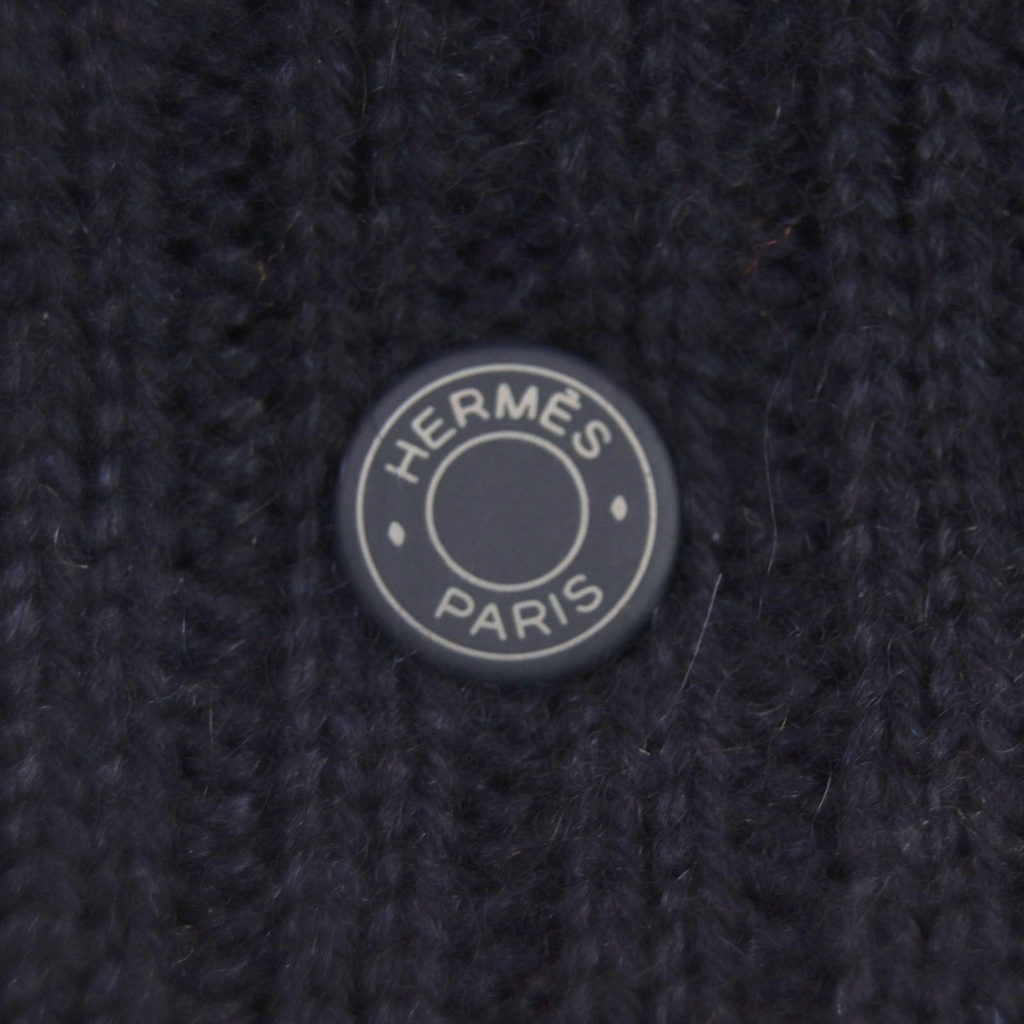 HERMES Knit cap H232074N cashmere Orange navy Hugo M