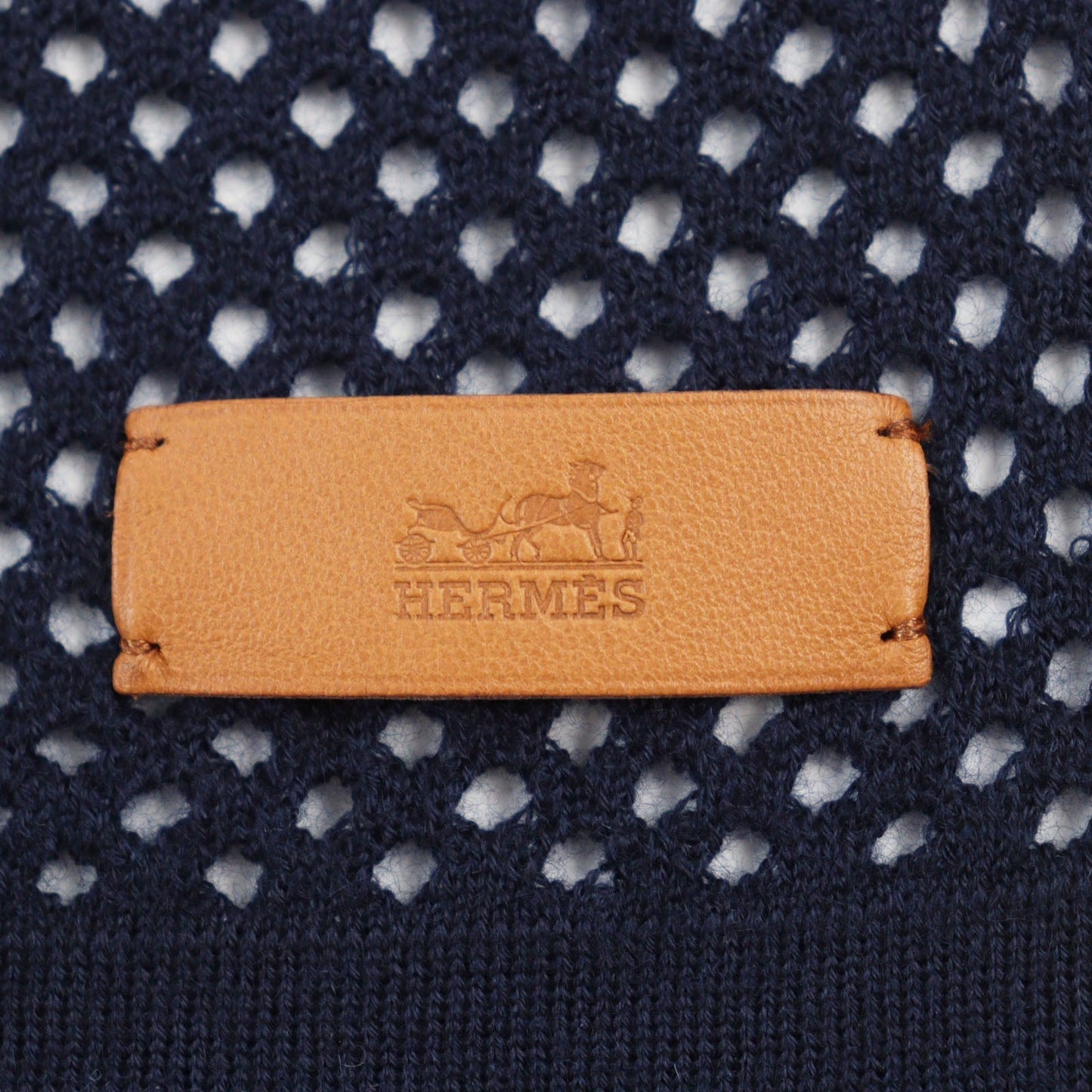 HERMES Stall cashmere Navy Maille fillet