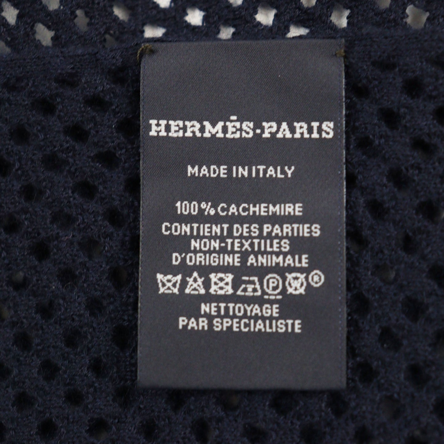 HERMES Stall cashmere Navy Maille fillet