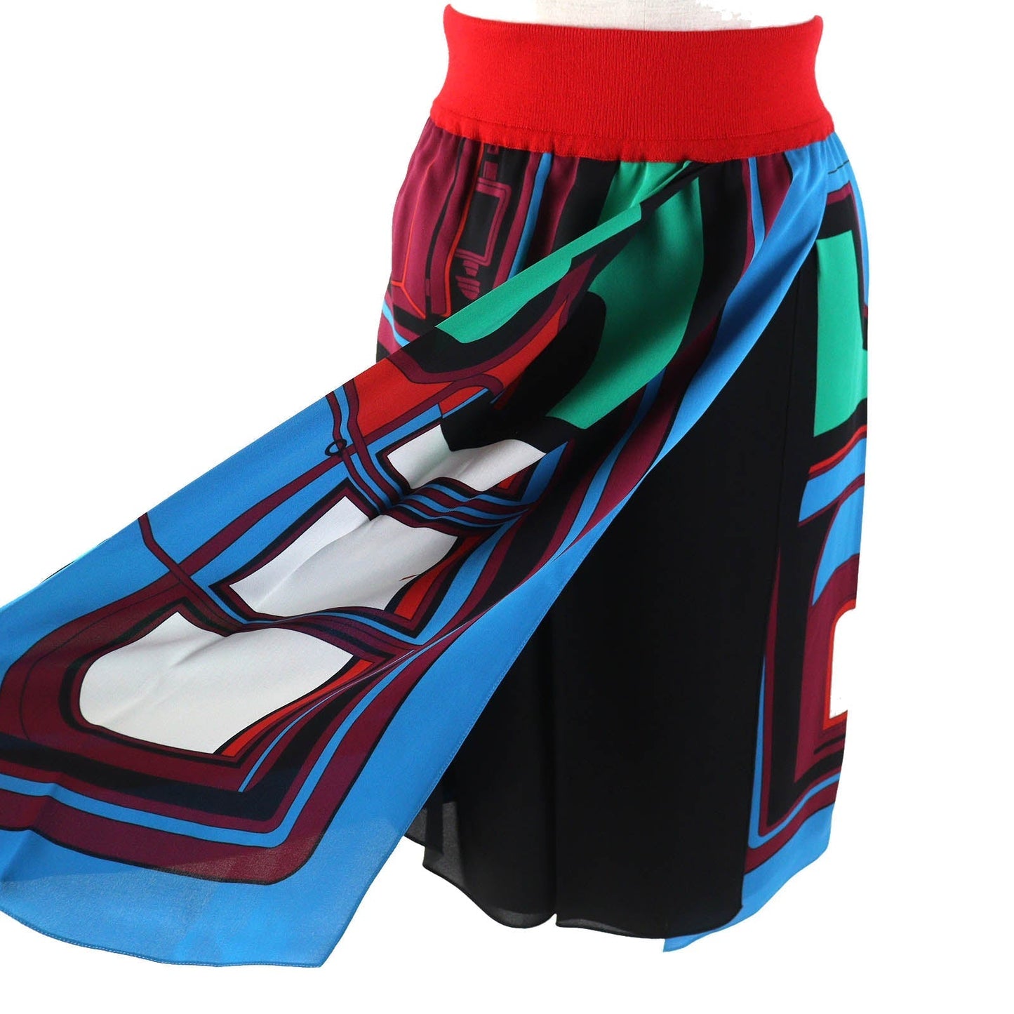 HERMES skirt 522823DO silk multicolor 38