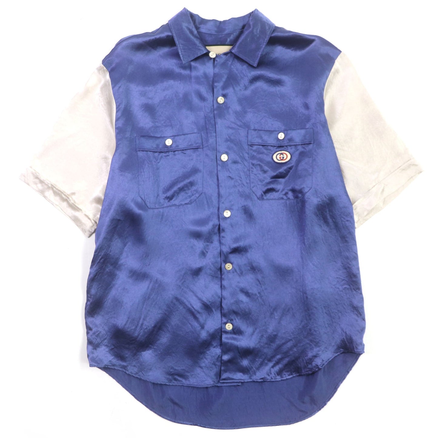 GUCCI Short sleeve shirt 654894 acetate Blue beige 46