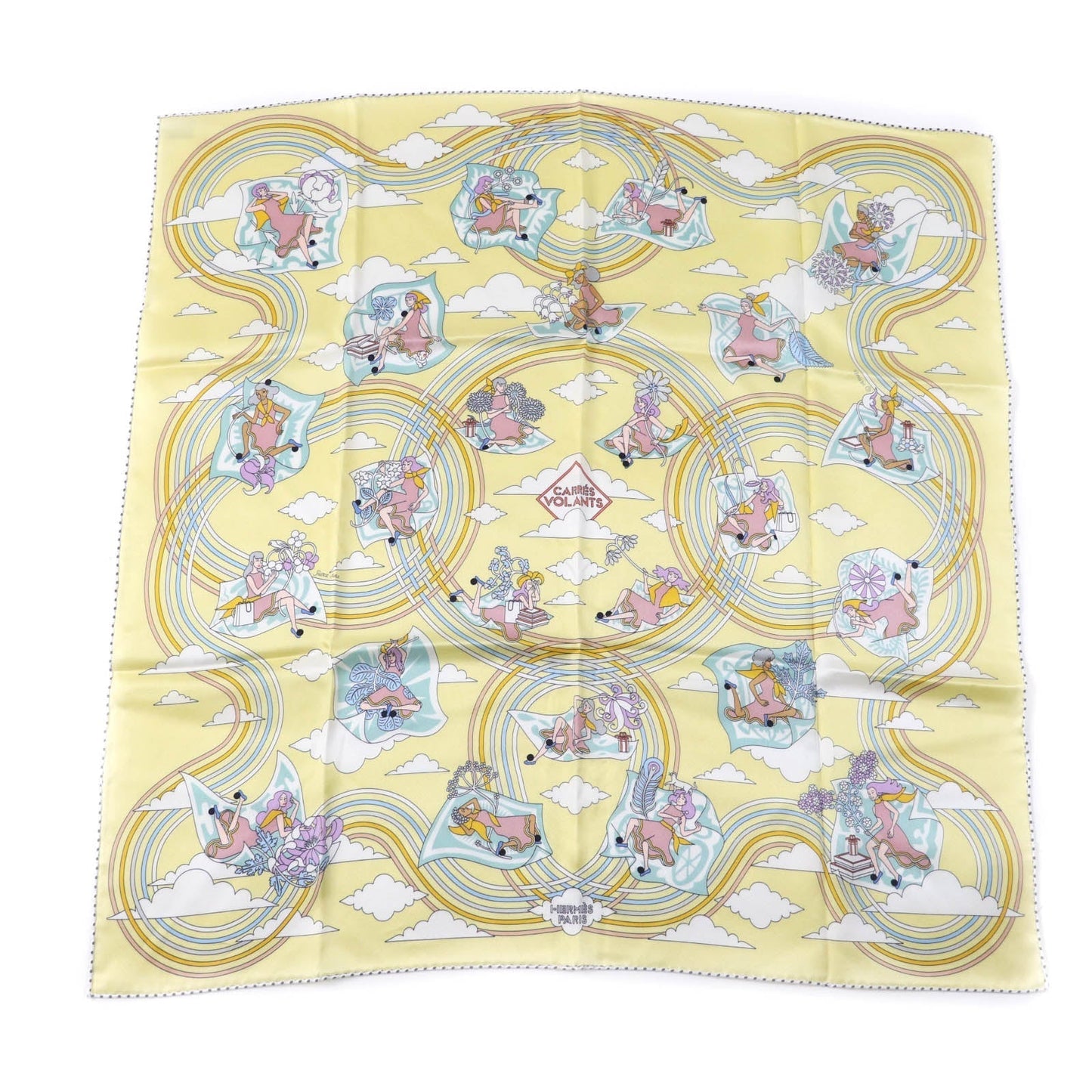 HERMES scarf silk Multi Carre70 Carres Volants Flying Carre