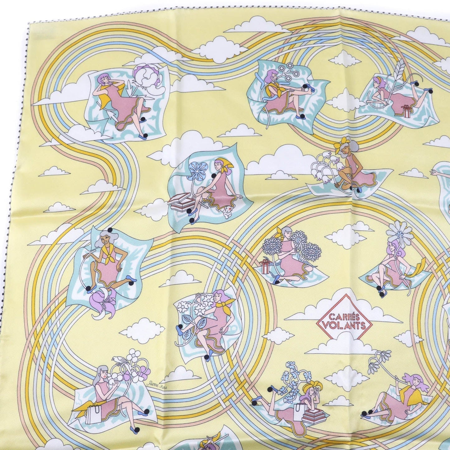 HERMES scarf silk Multi Carre70 Carres Volants Flying Carre