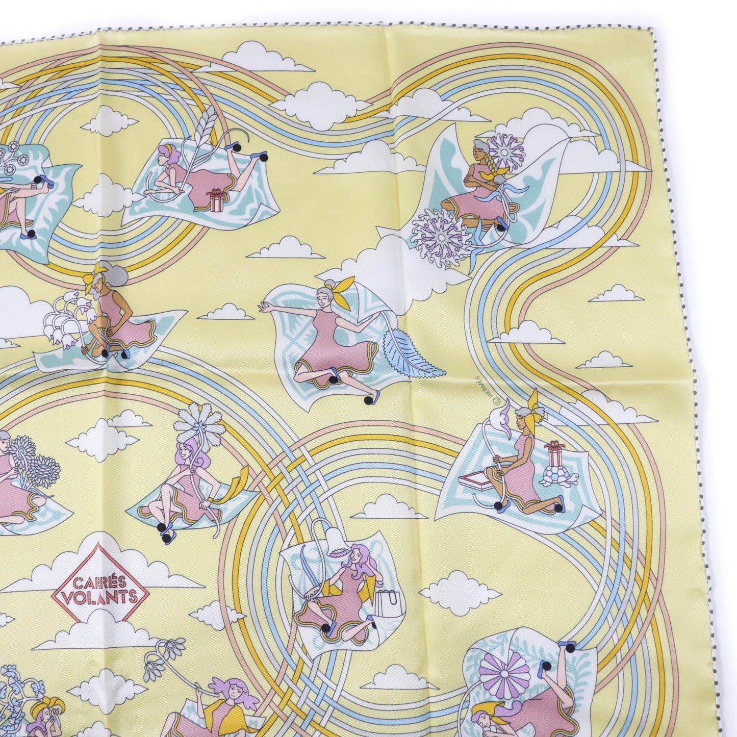 HERMES scarf silk Multi Carre70 Carres Volants Flying Carre