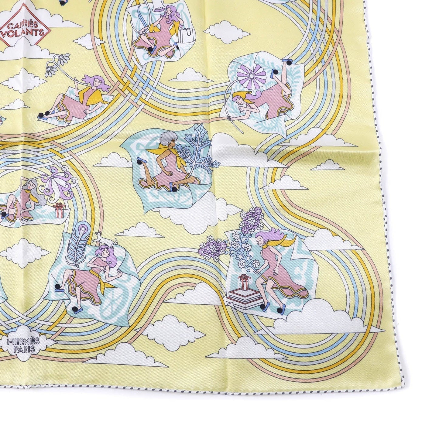 HERMES scarf silk Multi Carre70 Carres Volants Flying Carre
