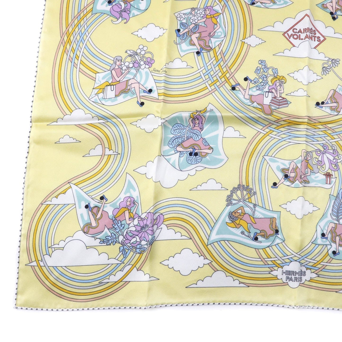 HERMES scarf silk Multi Carre70 Carres Volants Flying Carre