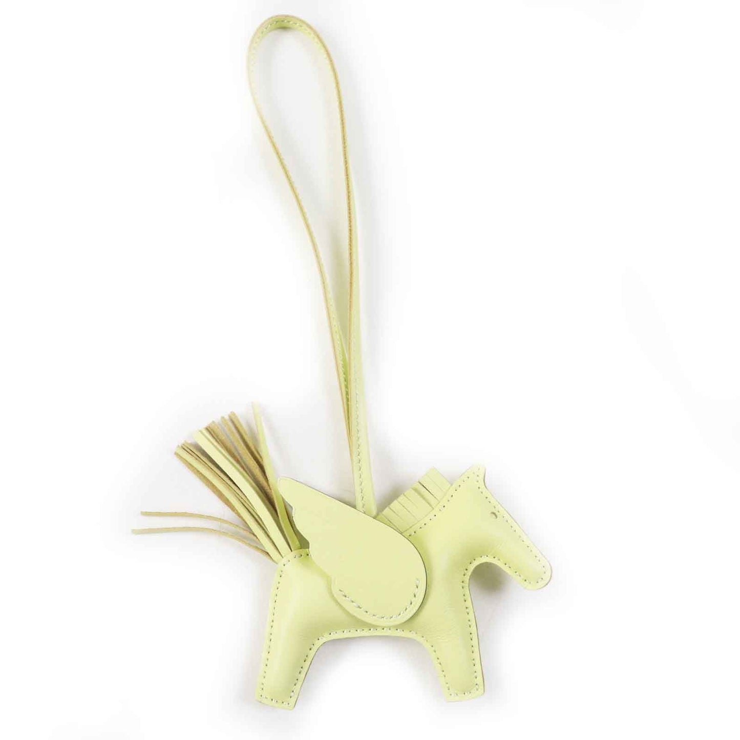 HERMES Bag charm Anjou Miro Vous Swift Light yellow Rodeo Charm Pegasus PM