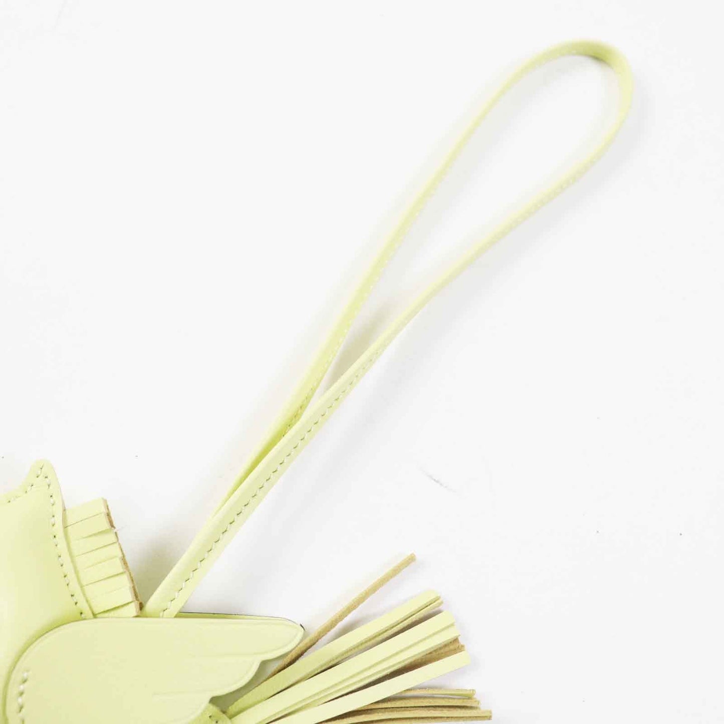 HERMES Bag charm Anjou Miro Vous Swift Light yellow Rodeo Charm Pegasus PM