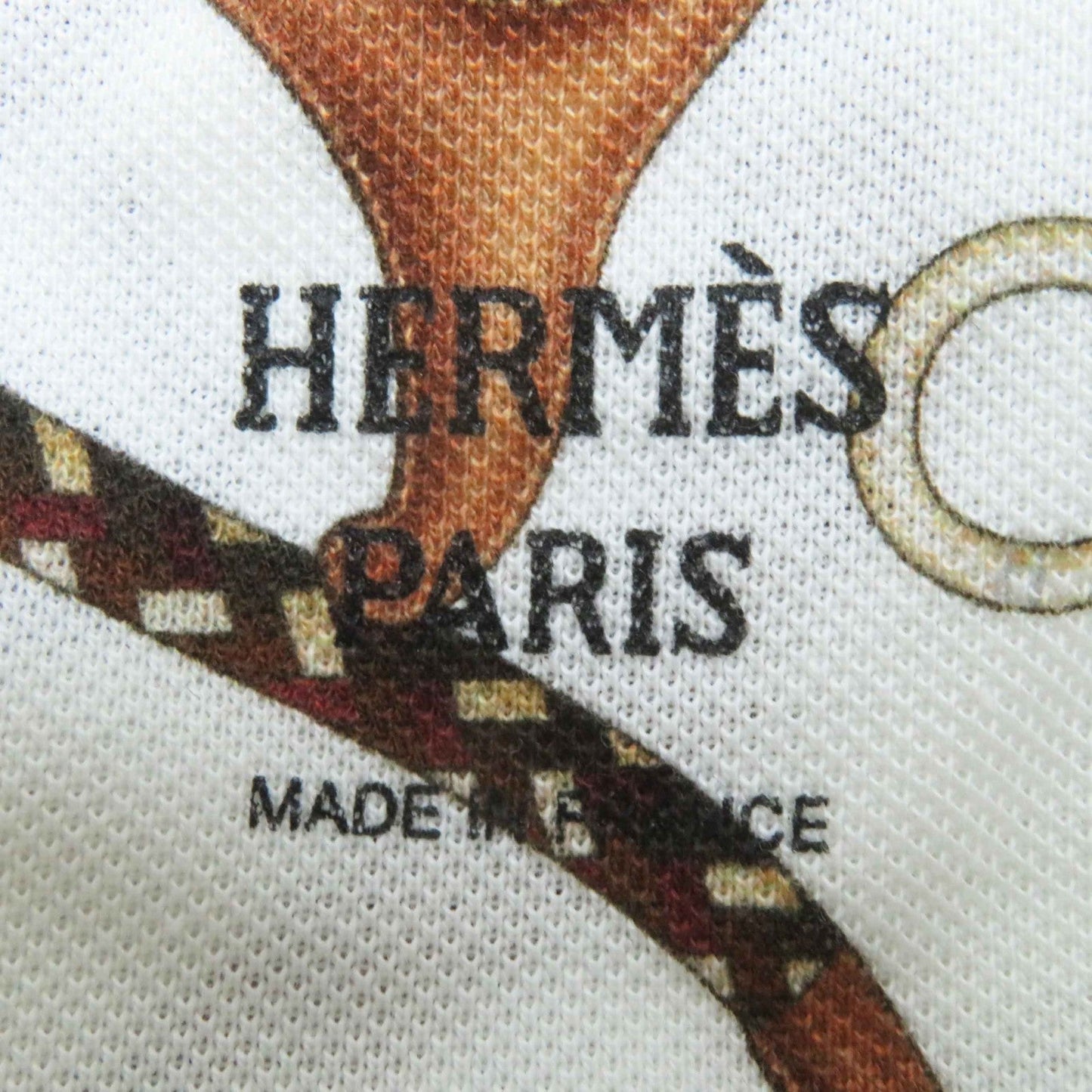 HERMES Short sleeve T-shirt 4E4632DN cotton White Brown type Panoplie Tout Cuir Jersey 36