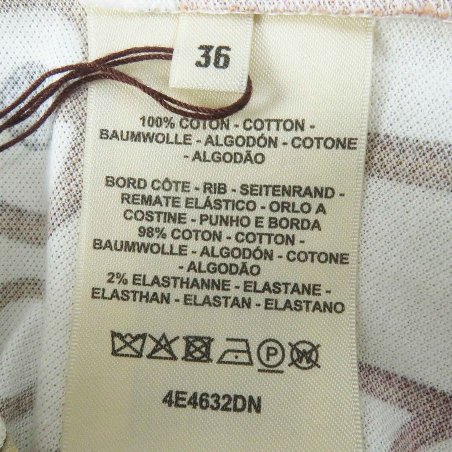 HERMES Short sleeve T-shirt 4E4632DN cotton White Brown type Panoplie Tout Cuir Jersey 36