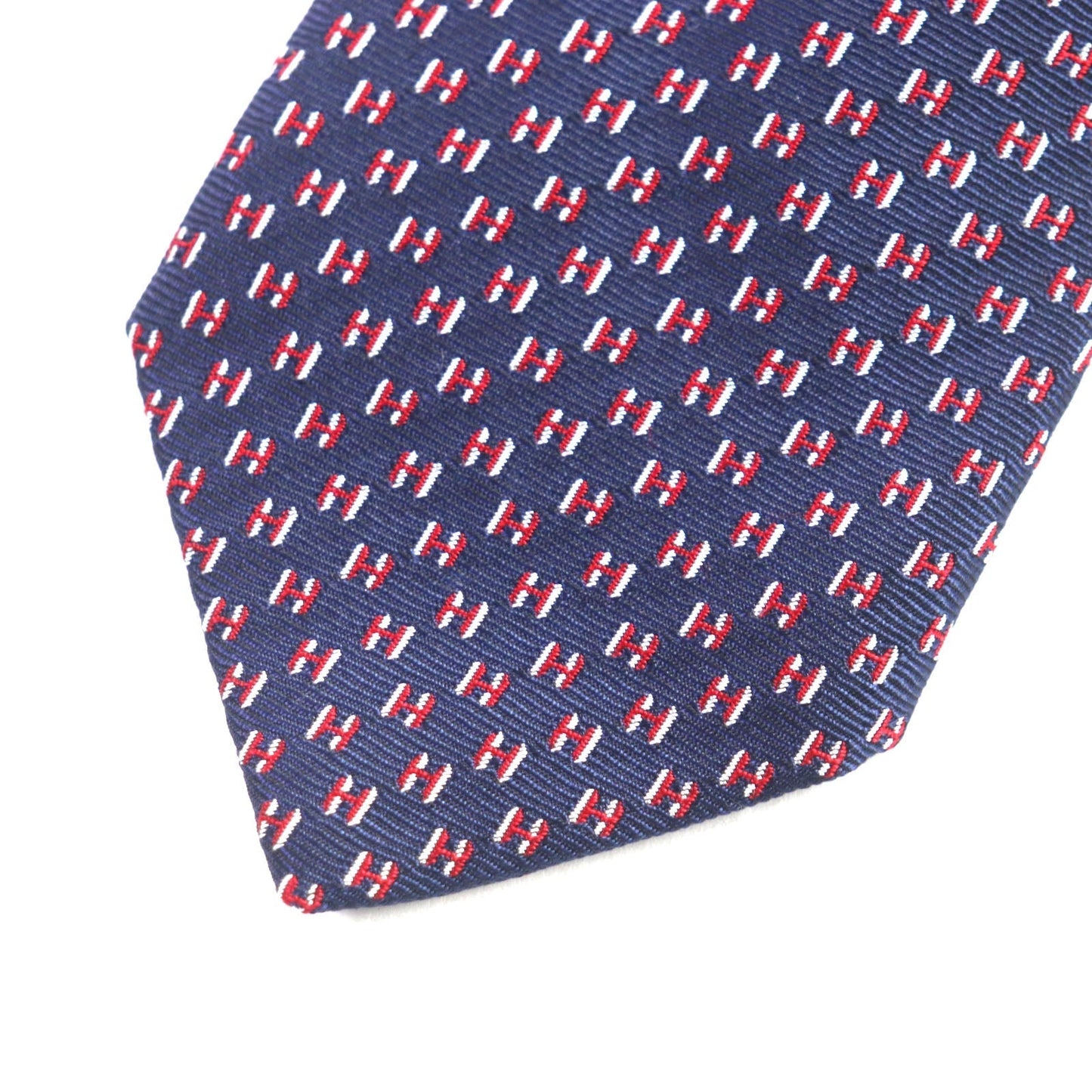 HERMES tie 339320T silk MARINE/ROUGE/BLANC H Flamboyant Web