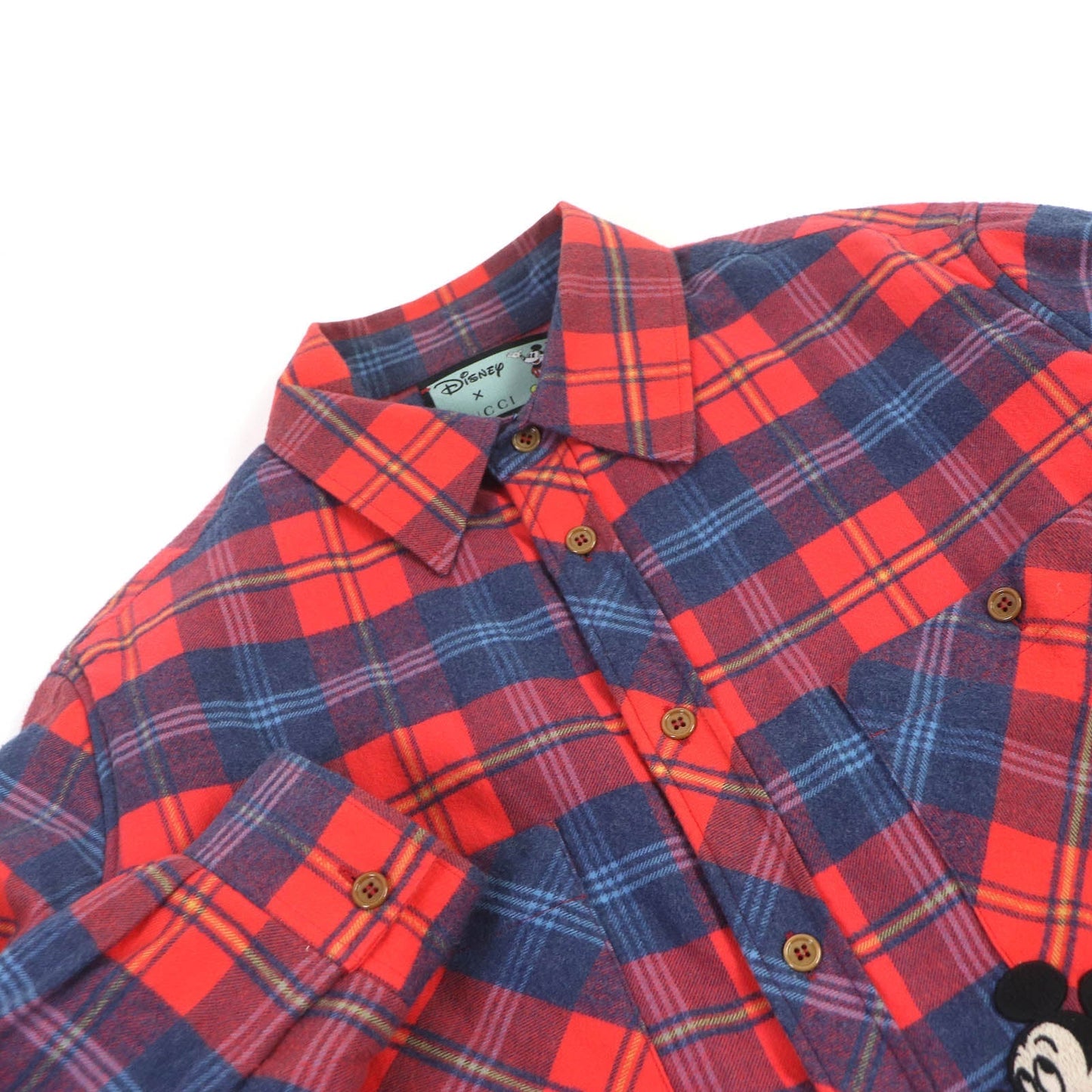 GUCCI Long sleeve shirt 591242 cotton multicolor DISNEY collaboration jacket Check Mickey patch 44