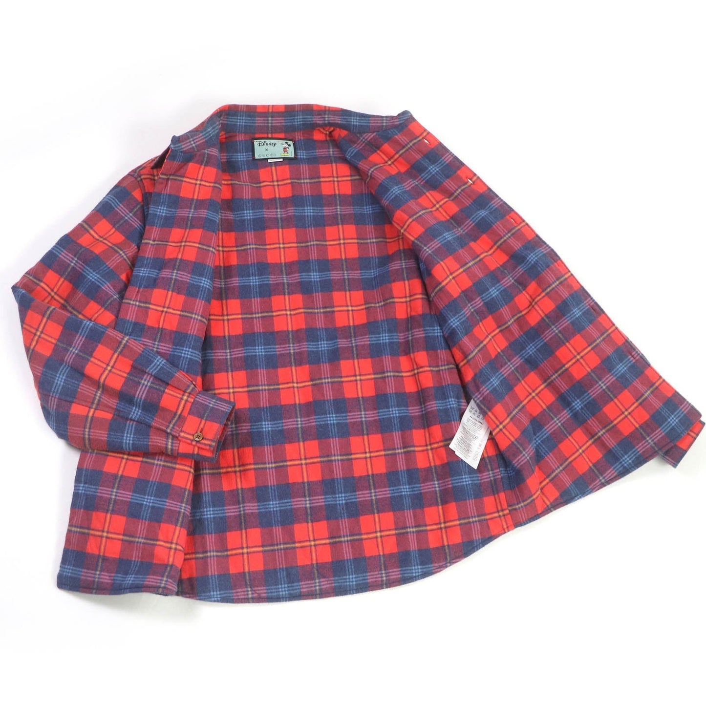 GUCCI Long sleeve shirt 591242 cotton multicolor DISNEY collaboration jacket Check Mickey patch 44