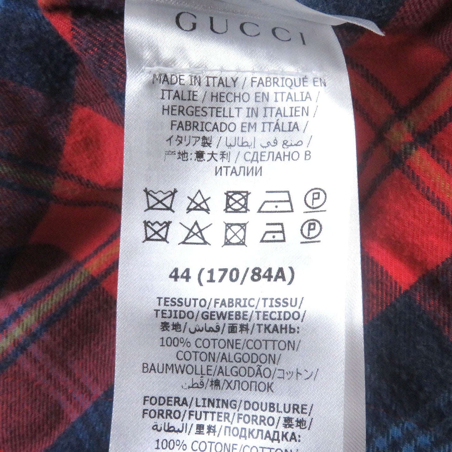 GUCCI Long sleeve shirt 591242 cotton multicolor DISNEY collaboration jacket Check Mickey patch 44
