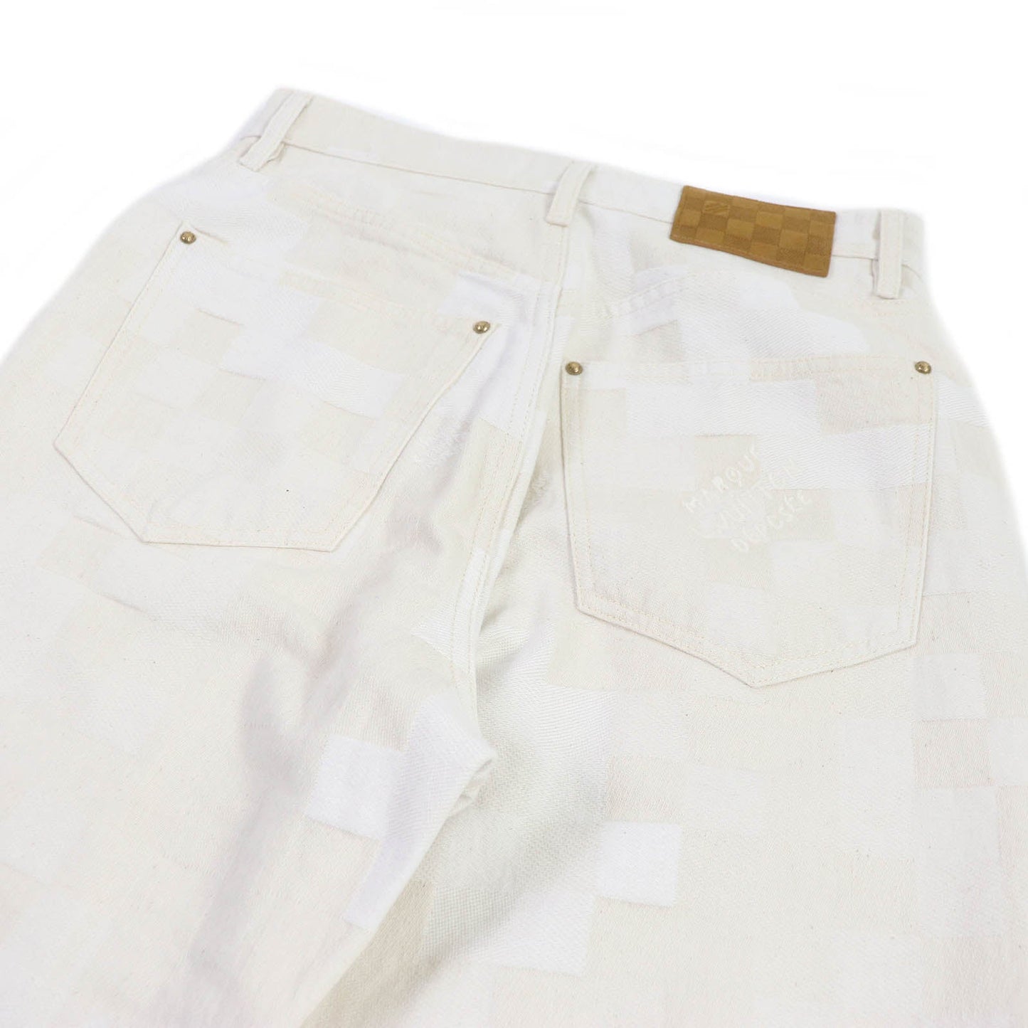 LOUIS VUITTON Denim pants 1AFQGH cotton Ecru 30