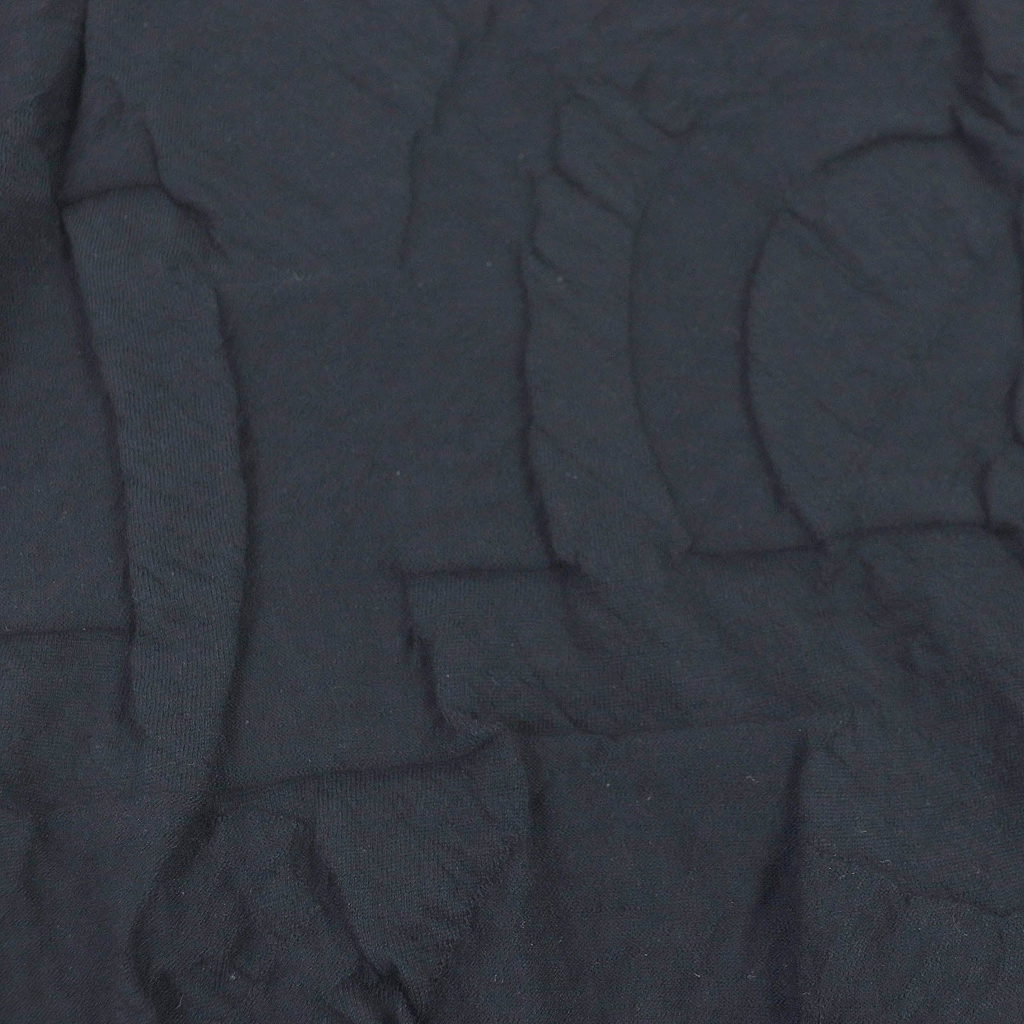 HERMES Short sleeve knit wool Navy Jeu de points harnais S