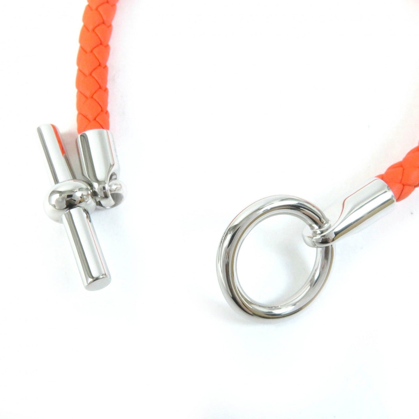 HERMES bracelet leather Orange Grenan