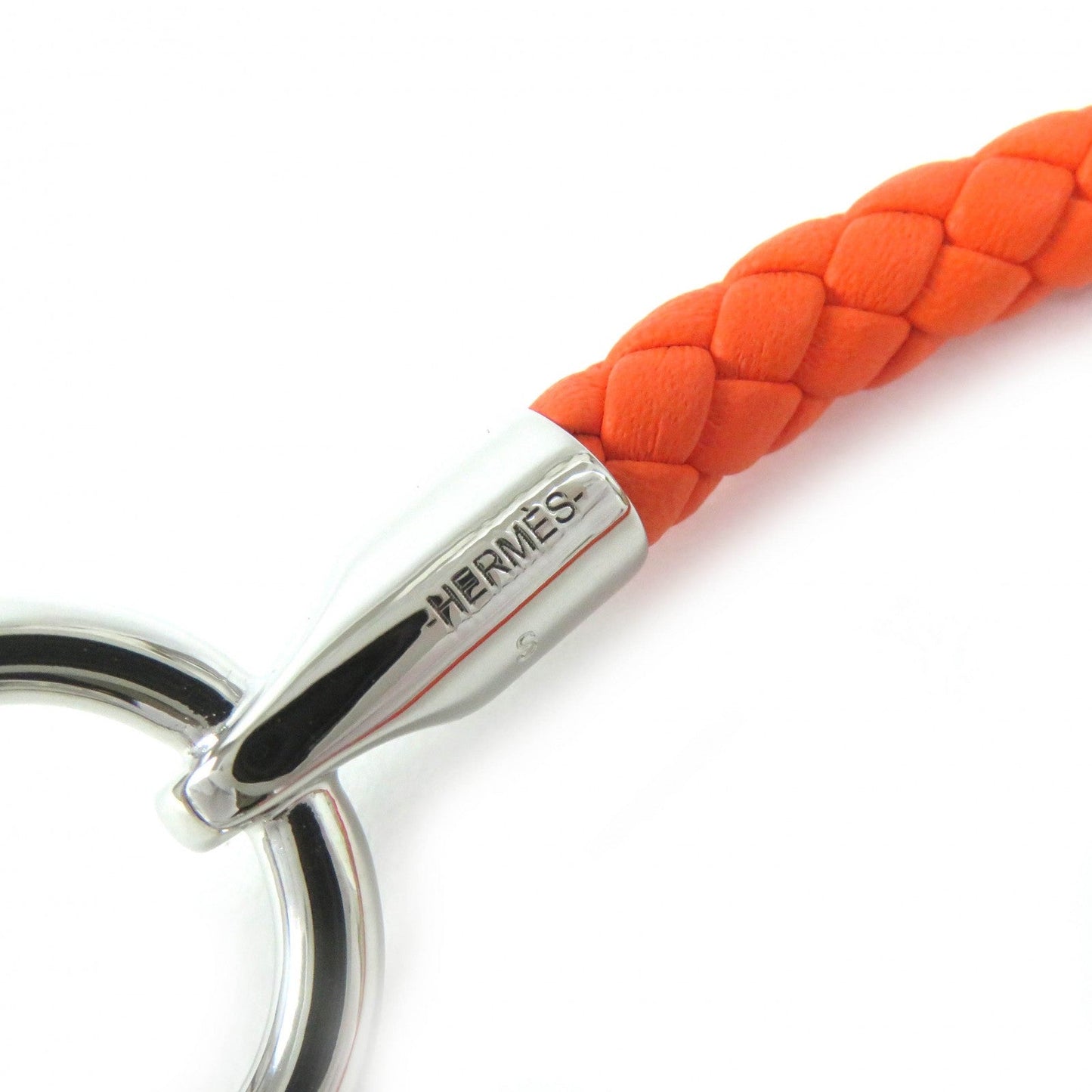 HERMES bracelet leather Orange Grenan