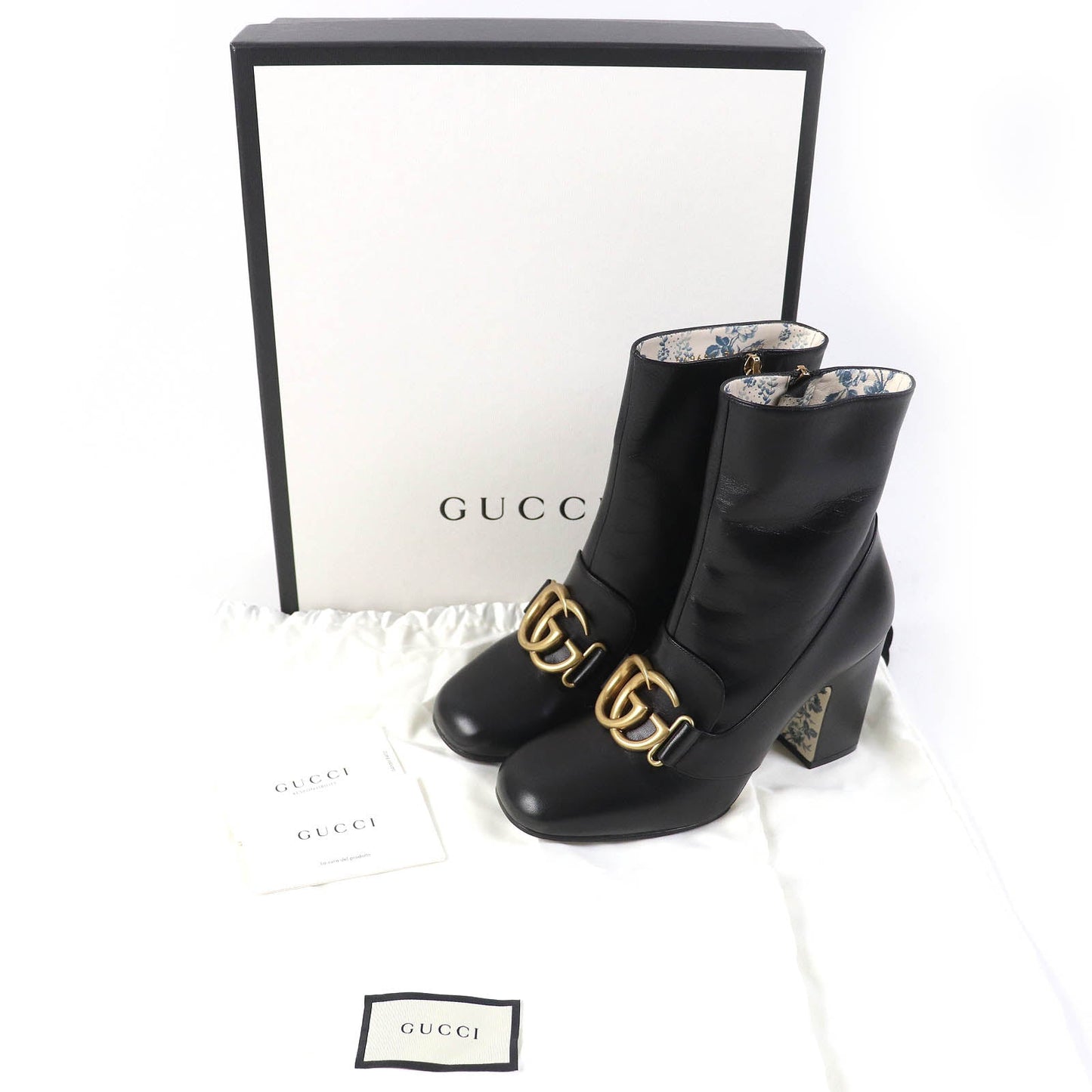 GUCCI Ankle boots 549694 leather black 36 1/2