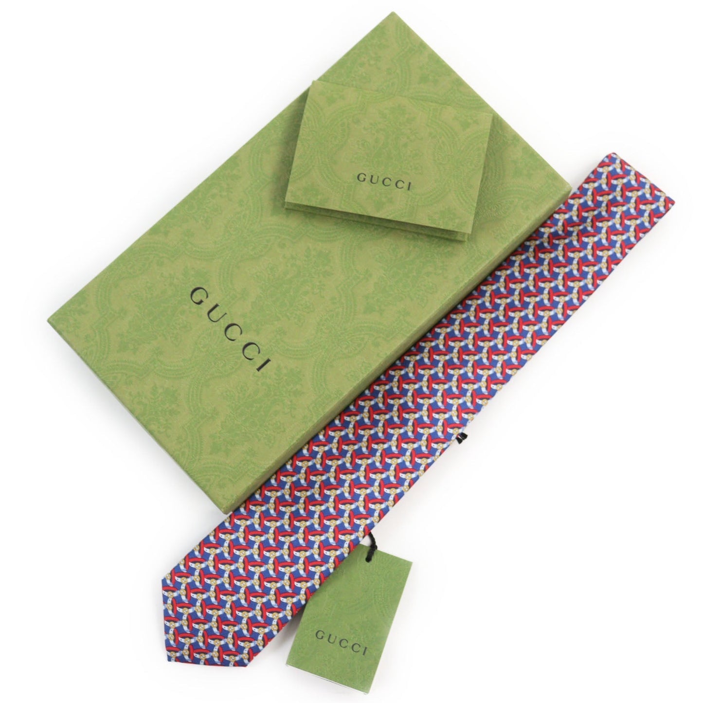 GUCCI tie 750484 silk multicolor TIE GG BELTS 7.0