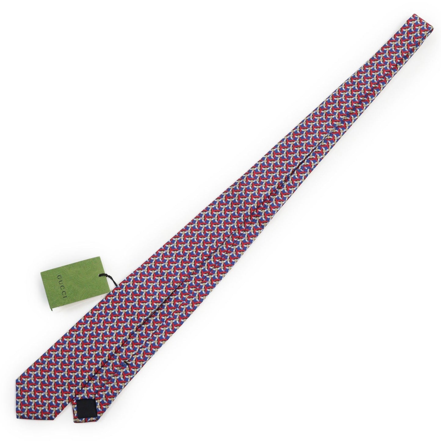 GUCCI tie 750484 silk multicolor TIE GG BELTS 7.0