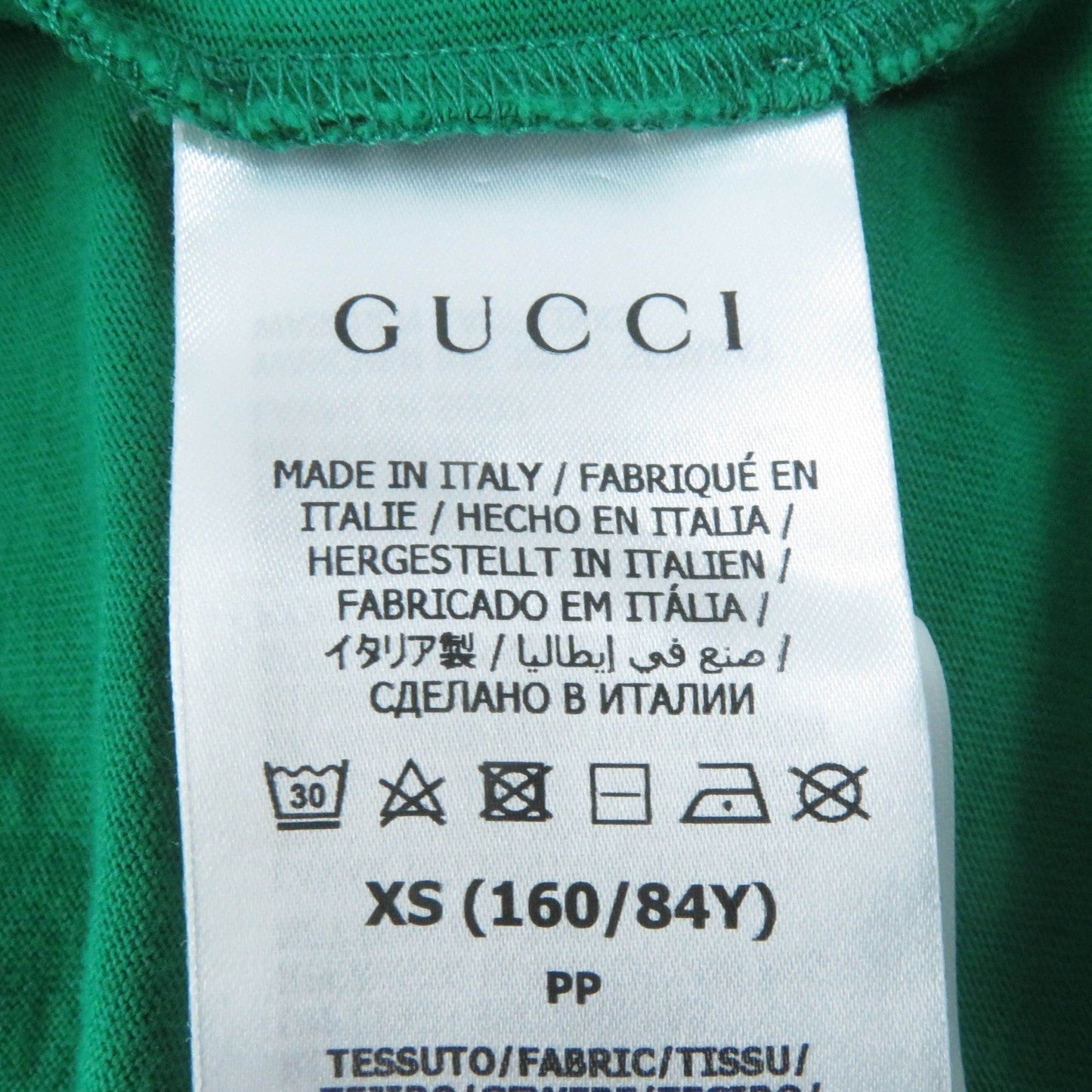 GUCCI Short sleeve T-shirt 693636 cotton green XS (160/84Y)