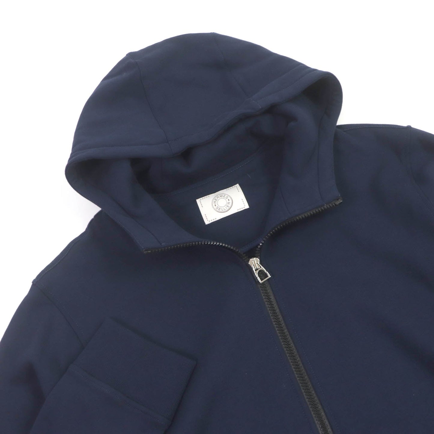 HERMES Hoodie H800742E 03S cotton Navy Hermes Fit M
