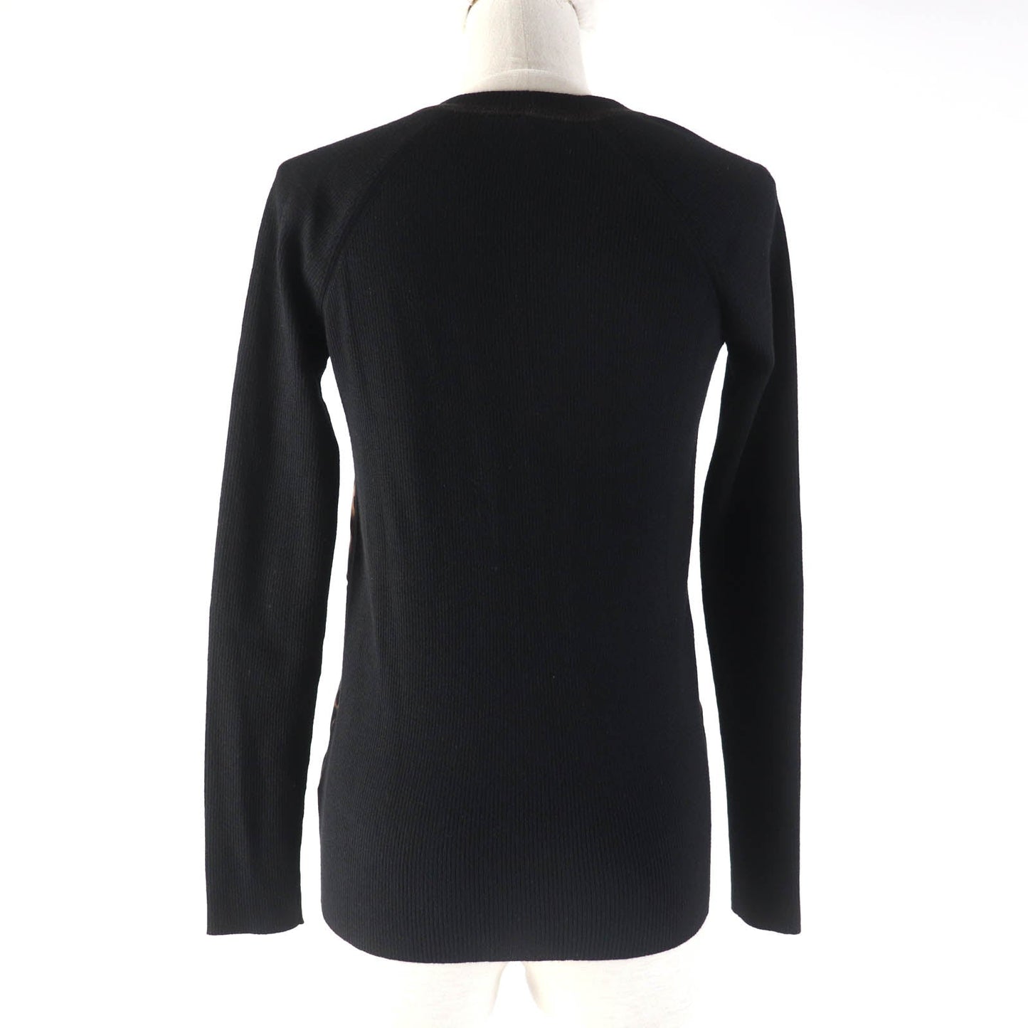 LOUIS VUITTON cardigan wool Black brown XS