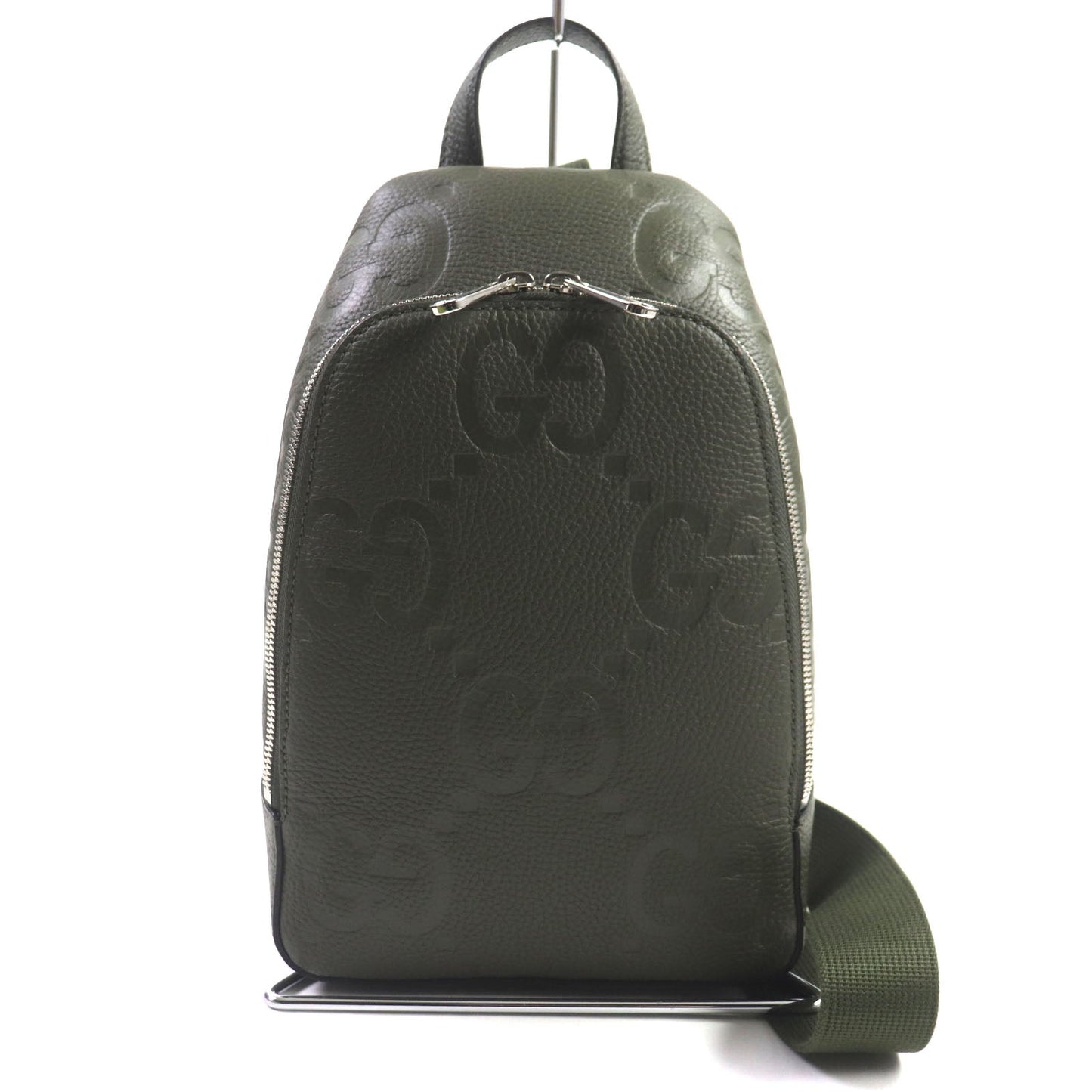 GUCCI Sling bag 766937 leather Khaki (dark green) Jumbo GG