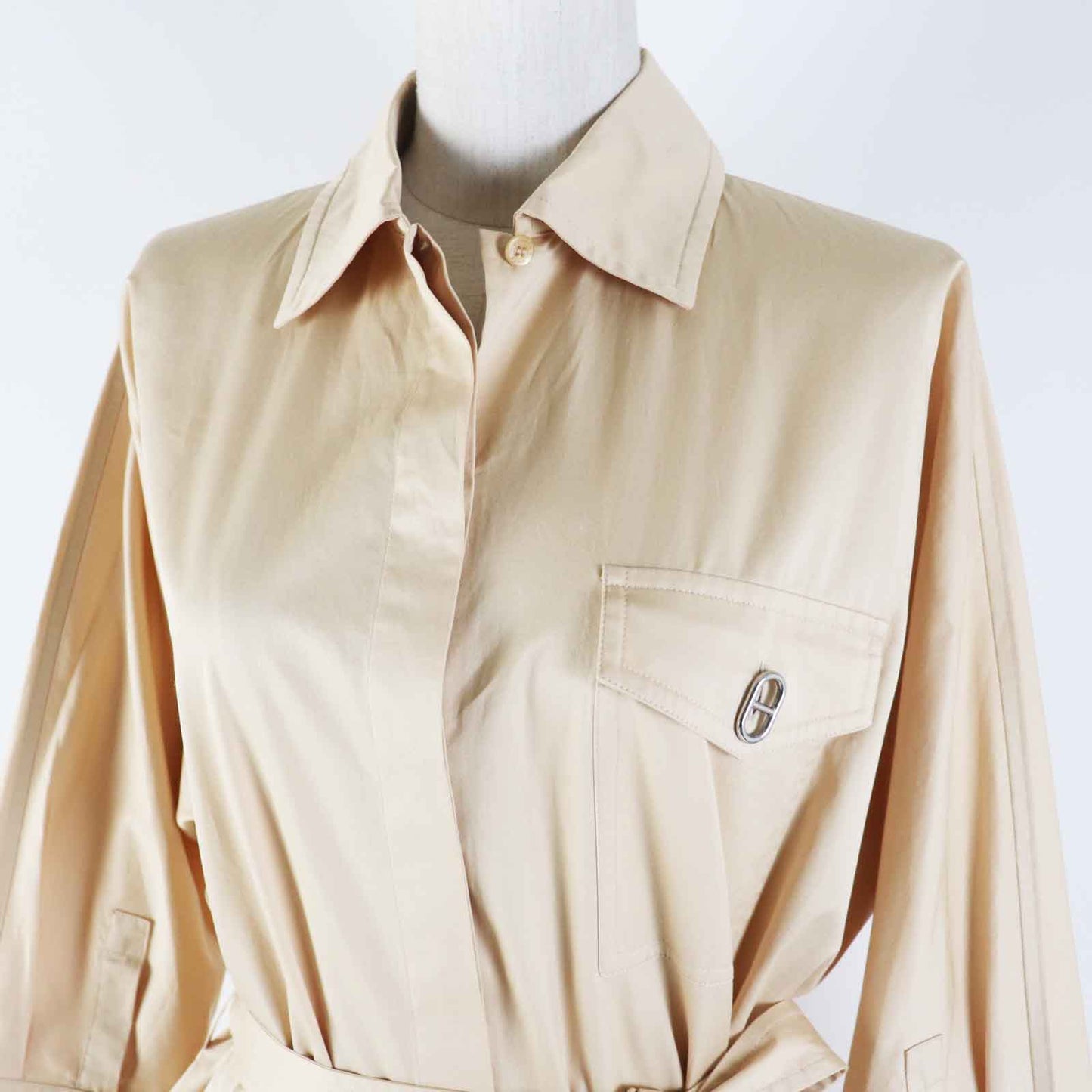 HERMES one piece 3E0548DX cotton beige 34
