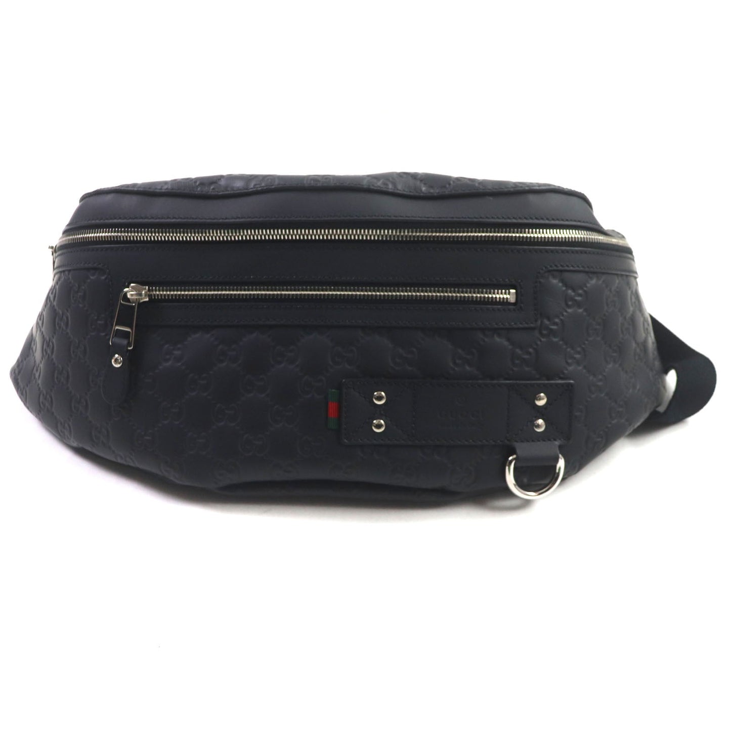 GUCCI Sling bag 246409 Sima leather black Webline Sherryline Guccisima