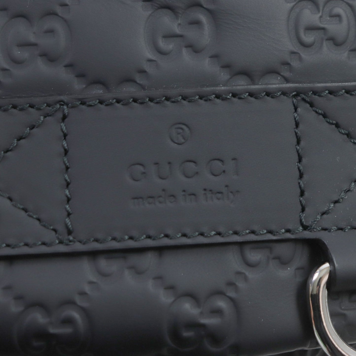GUCCI Sling bag 246409 Sima leather black Webline Sherryline Guccisima