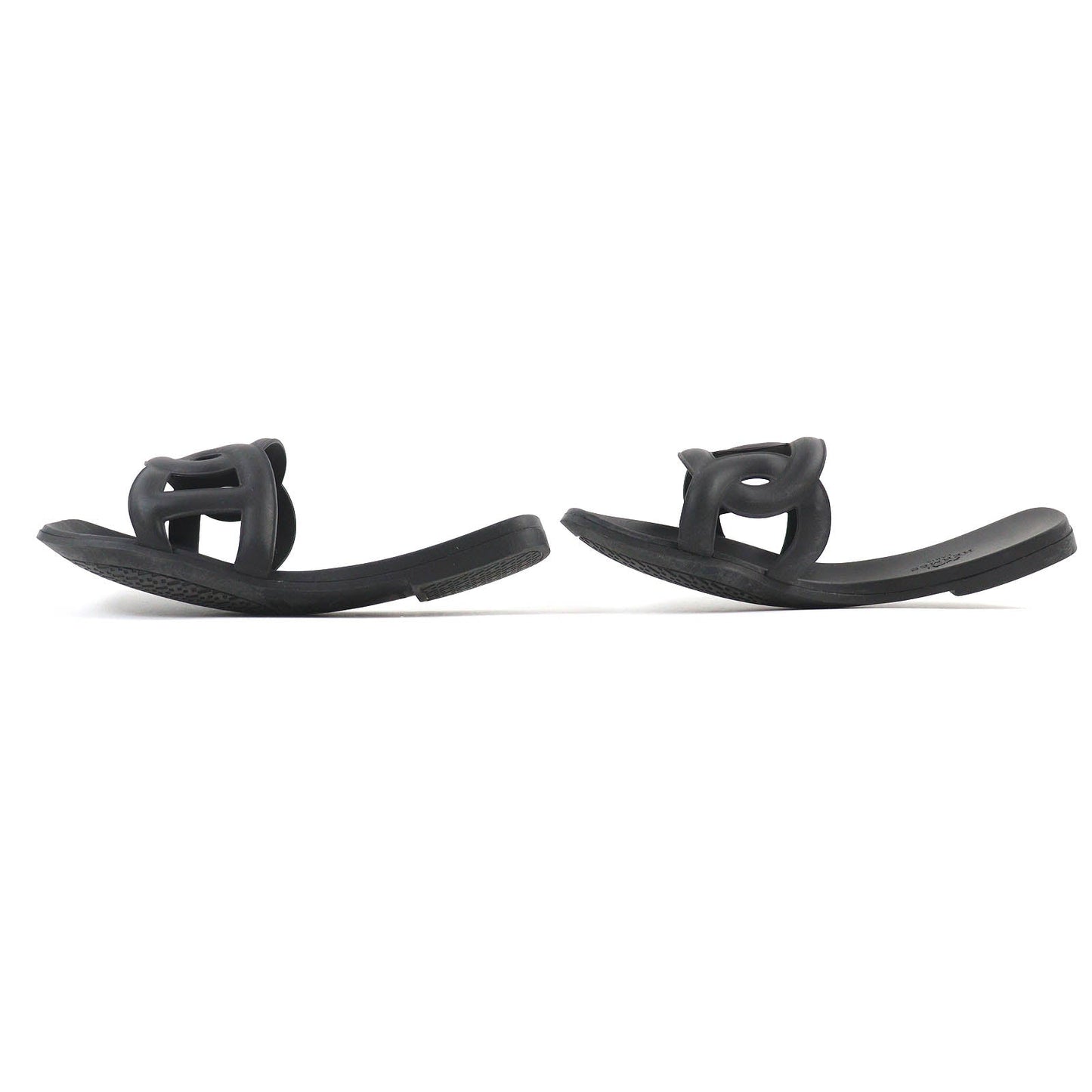 HERMES Sandals rubber black 37