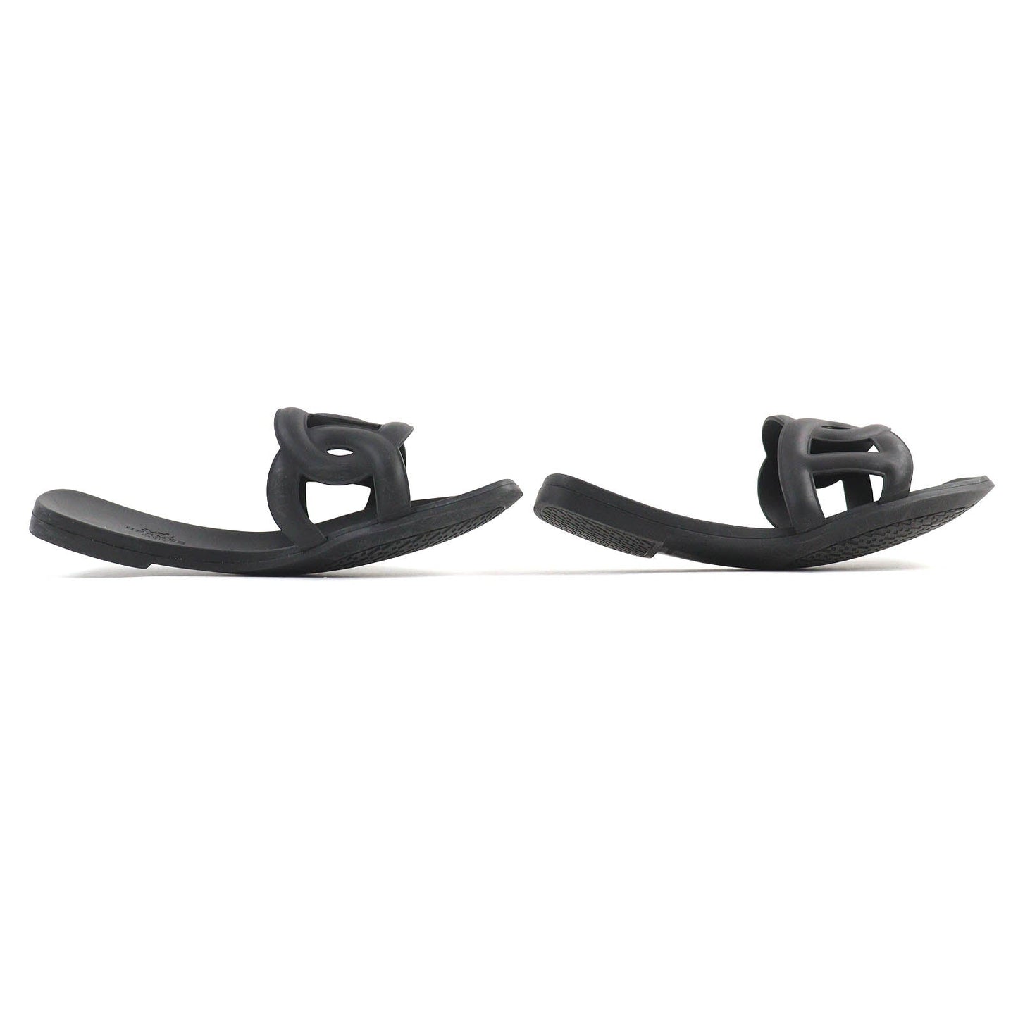 HERMES Sandals rubber black 37