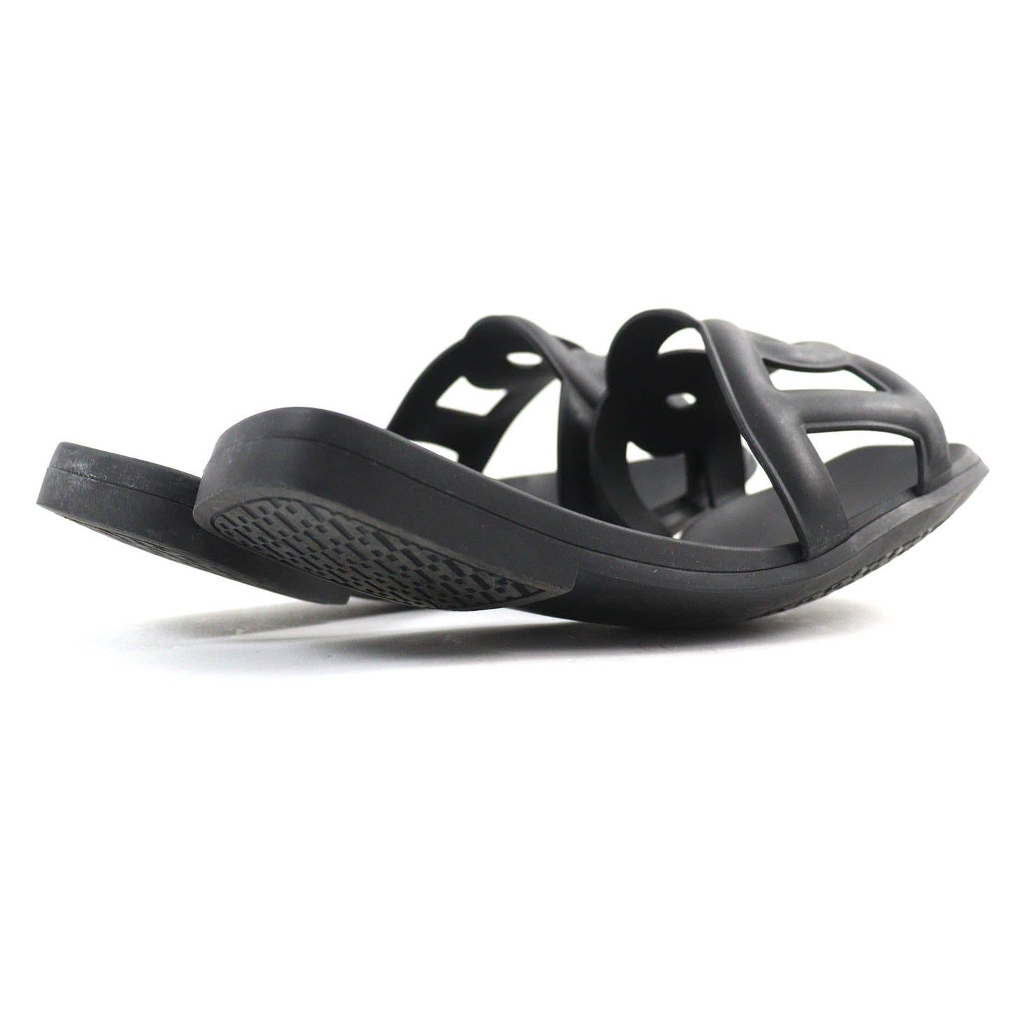 HERMES Sandals rubber black 37