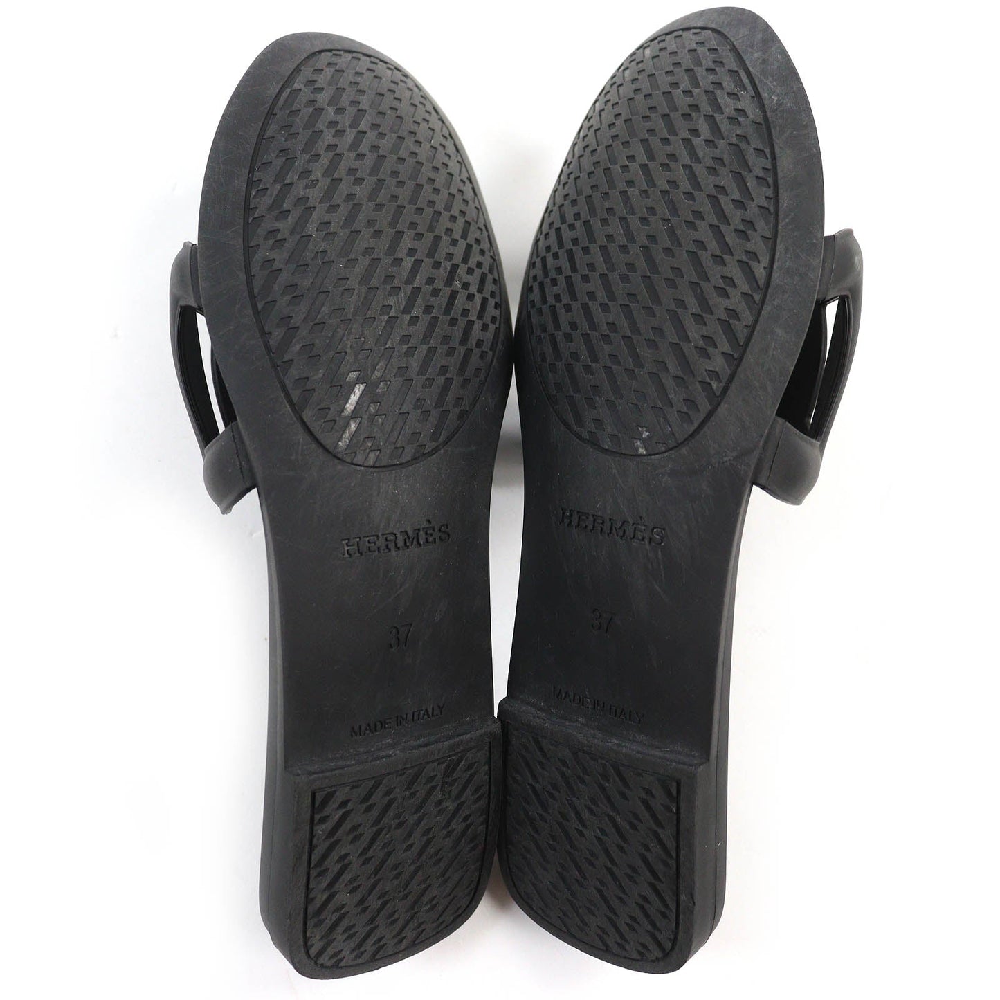 HERMES Sandals rubber black 37