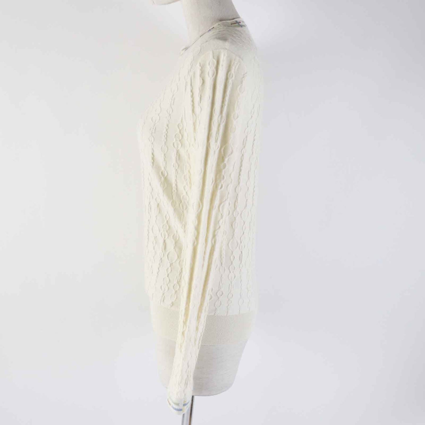 HERMES knit 3H2619DA cashmere Ivory Do Re Boucles 36