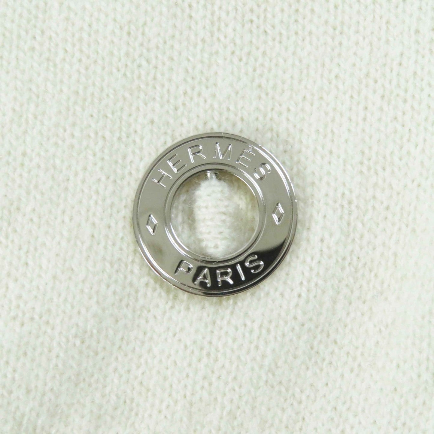 HERMES Short sleeve knit 4E2600DT cashmere white 38