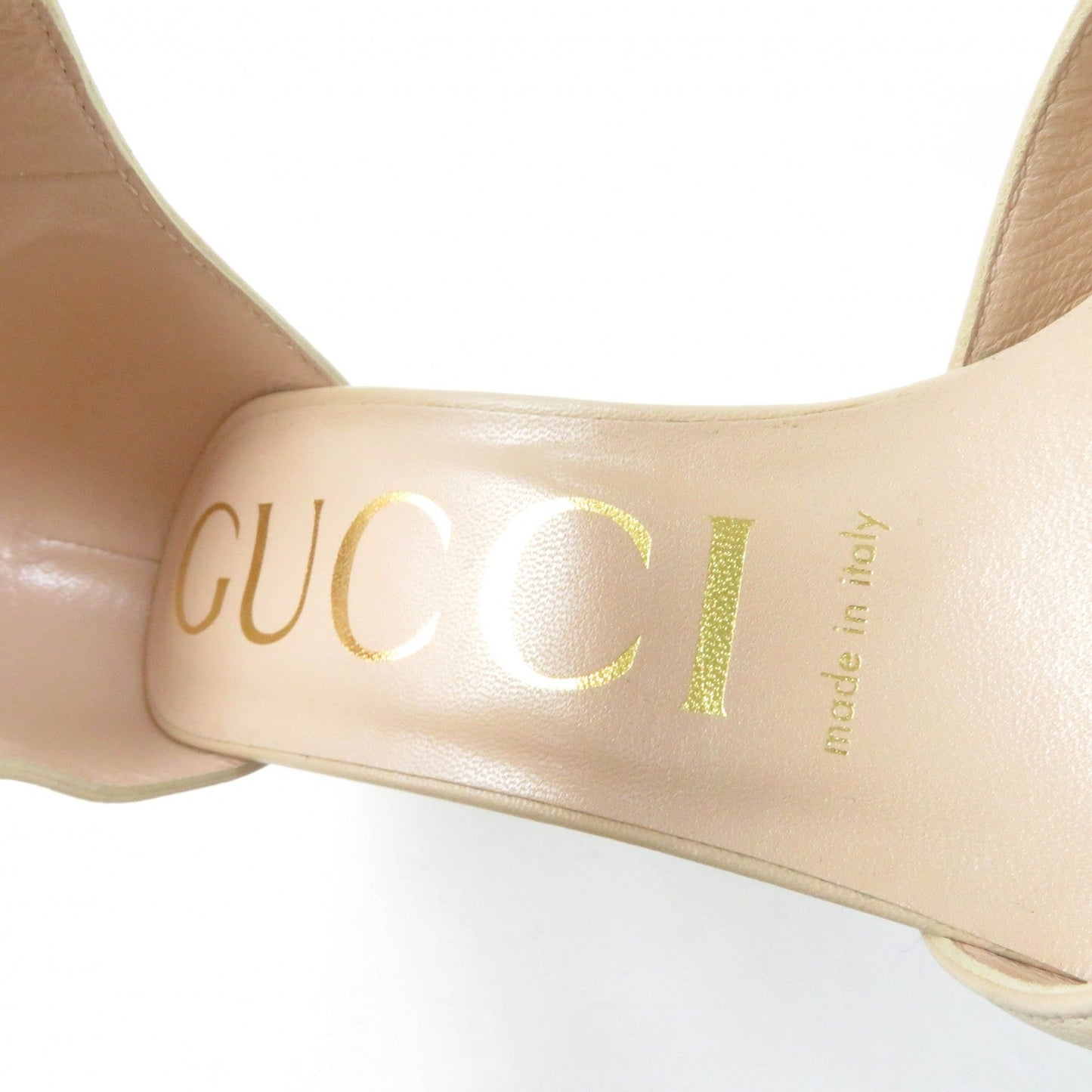 GUCCI pumps 626711 leather beige 36.5